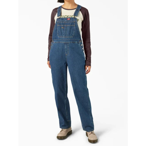 Dickies Pants - Dickies Women’s Relaxed Fit Bib Y2K preppy Overalls Jumpsuit Mid Wash XS A004182